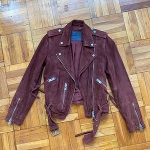 Allsaints Plait Balfern Biker Jacket Suede XS